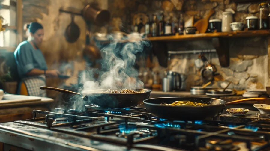 Huile d’olive cuisine chaude – image originale