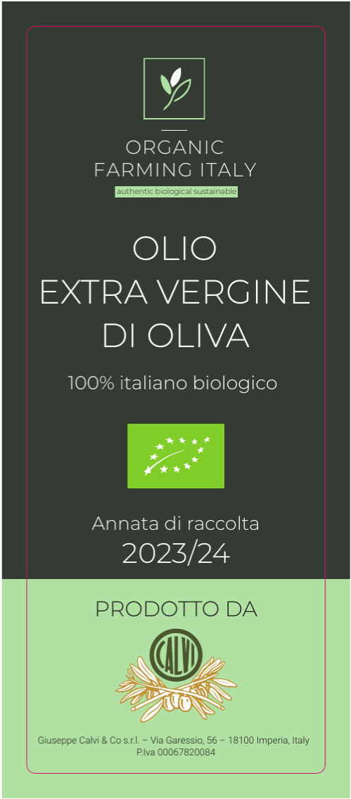 Etikett 2023 Olivo extra vergine die oliva front